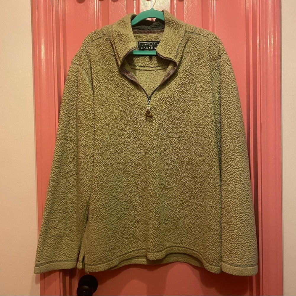 Tan True Grit Sherpa Zip-up Pullover
